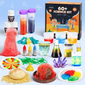 60  Science Experiment Kit for Kids Ages 5-6-7-8, STEM Educational Science Gifts for Kids, First Science Kit for Boys Girl Birthday