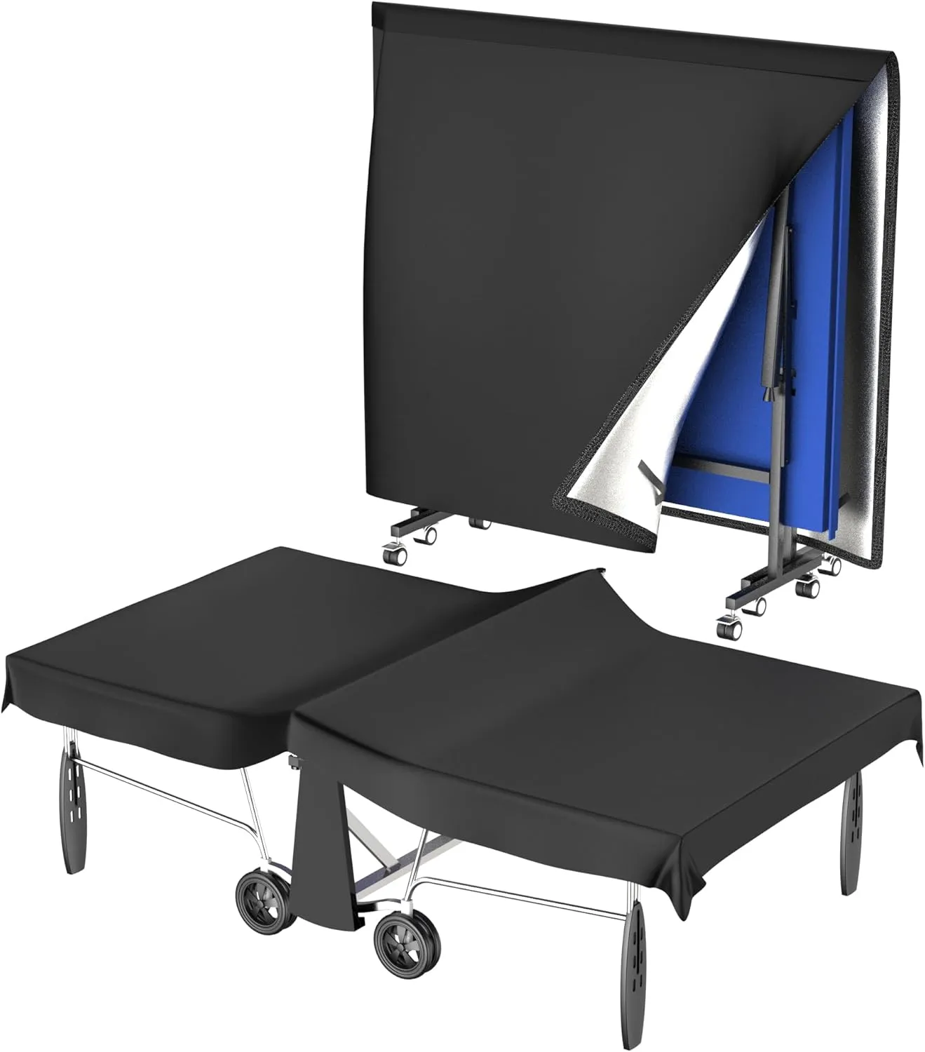 600D Ping Pong Table Cover, Outdoor & Indoor Waterproof Table Tennis Cover for Universal 9x5 FT Tables, Heavy duty Protective Dust and Sunproof