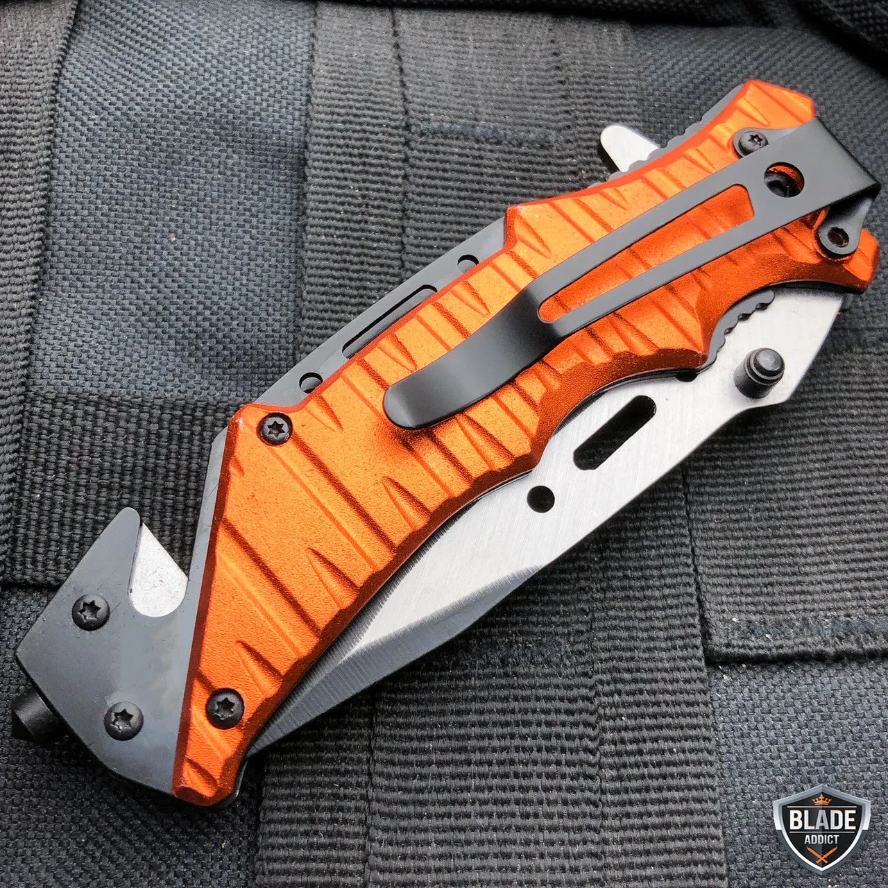 8.25" Military Tactical Camping Spring Assisted Open Folding Blade Rescue Knife