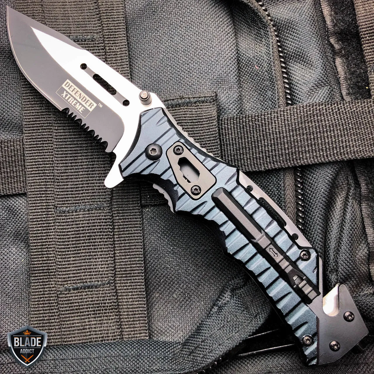 8.25" Military Tactical Camping Spring Assisted Open Folding Blade Rescue Knife