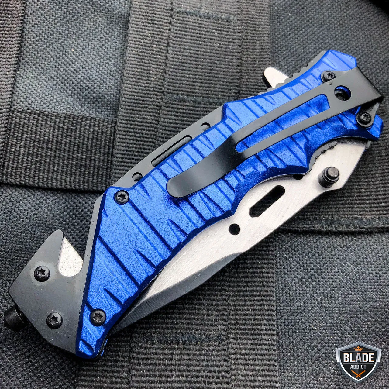 8.25" Military Tactical Camping Spring Assisted Open Folding Blade Rescue Knife