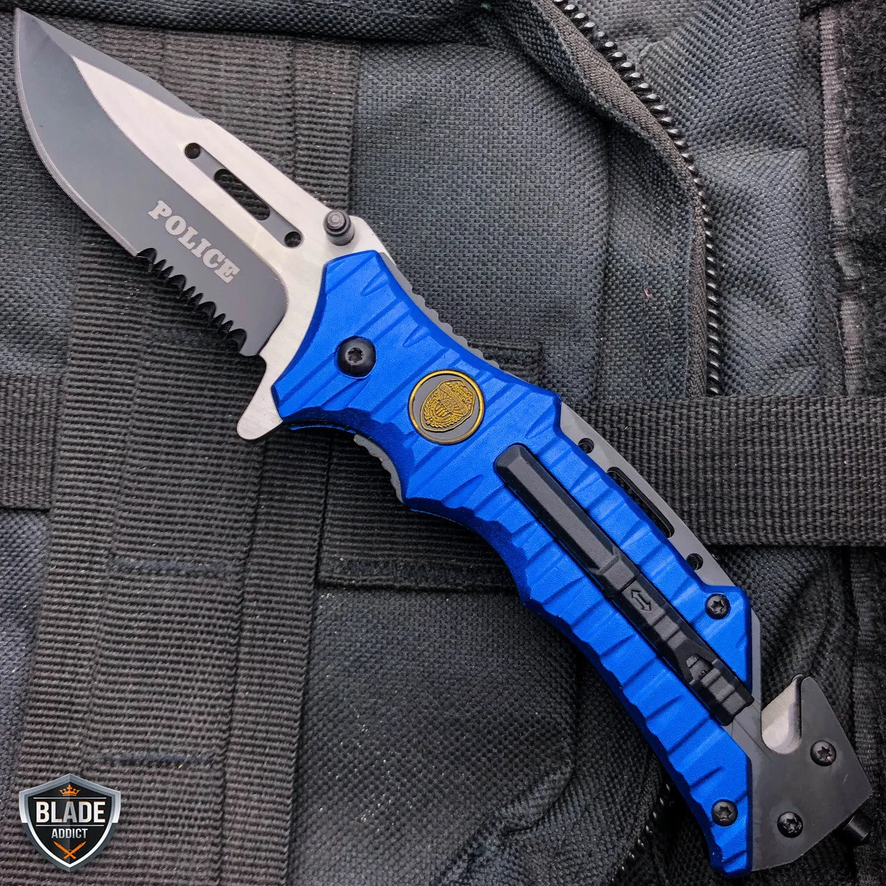 8.25" Military Tactical Camping Spring Assisted Open Folding Blade Rescue Knife