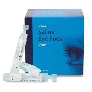 901 Sterile Saline Eyewash 20 mL Ampoules, Plastic (Pack of 25)