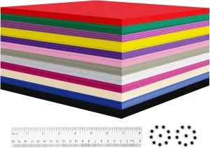 96PCS EVA Foam Sheets 1mm Thick 7.8 x 5.9 Inches Craft Foam Paper 12 Colors for Craft Projects Kids DIY Handcraft Classroom Parties and More