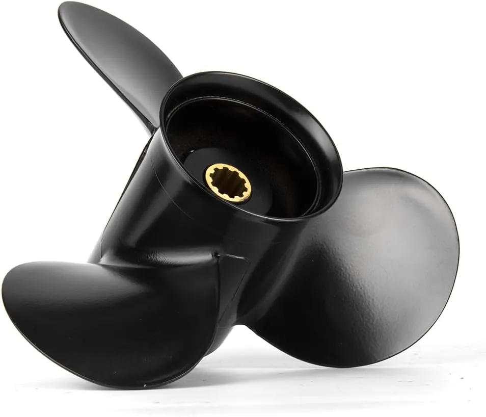 9.9x12 Aluminum Boat Outboard Propeller for Tohatsu Nissan 25-30HP Motor, 3R0B64525-1, 10 Spline Tooth RH