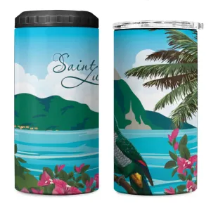 Afro-Saint Lucians 4 in 1 Can Cooler Tumbler Pitons Landscape LT7