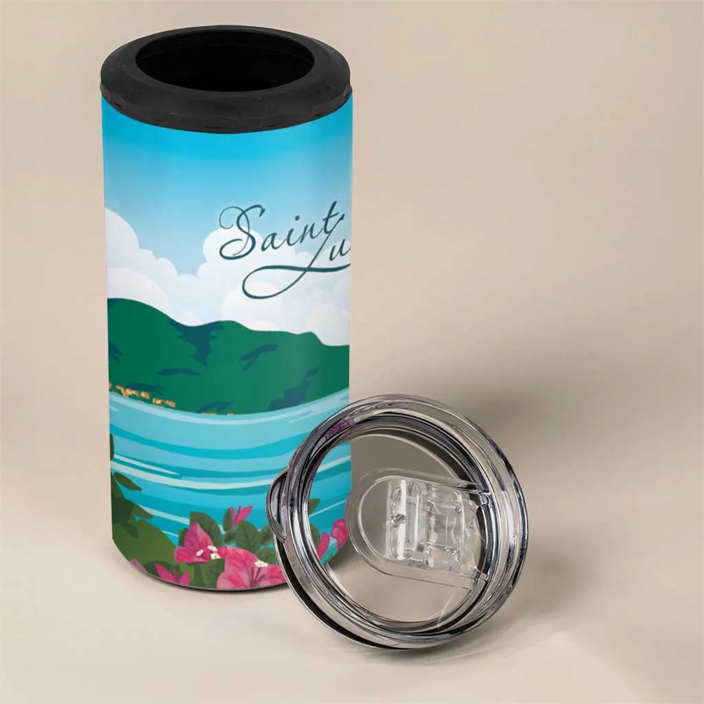 Afro-Saint Lucians 4 in 1 Can Cooler Tumbler Pitons Landscape LT7