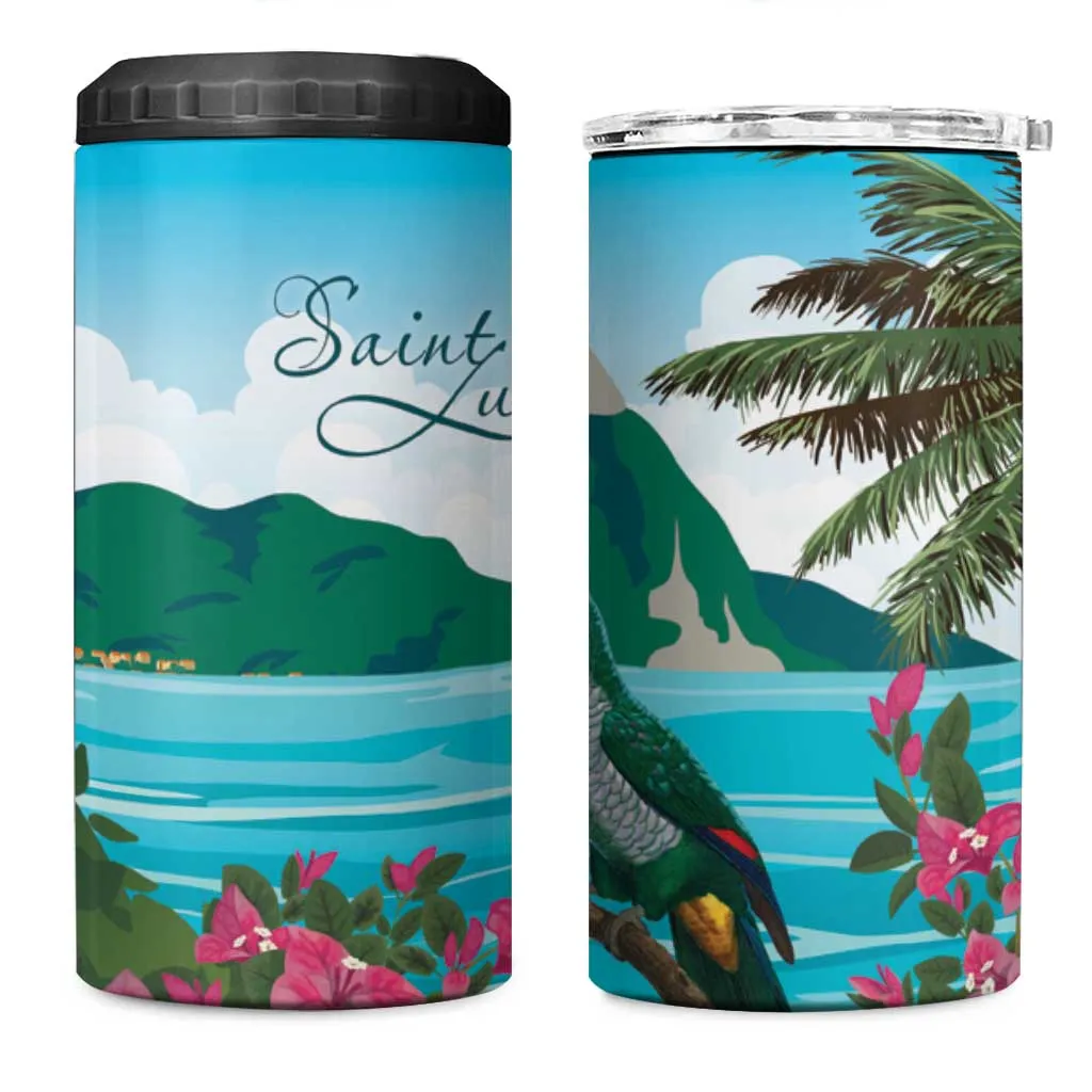 Afro-Saint Lucians 4 in 1 Can Cooler Tumbler Pitons Landscape LT7