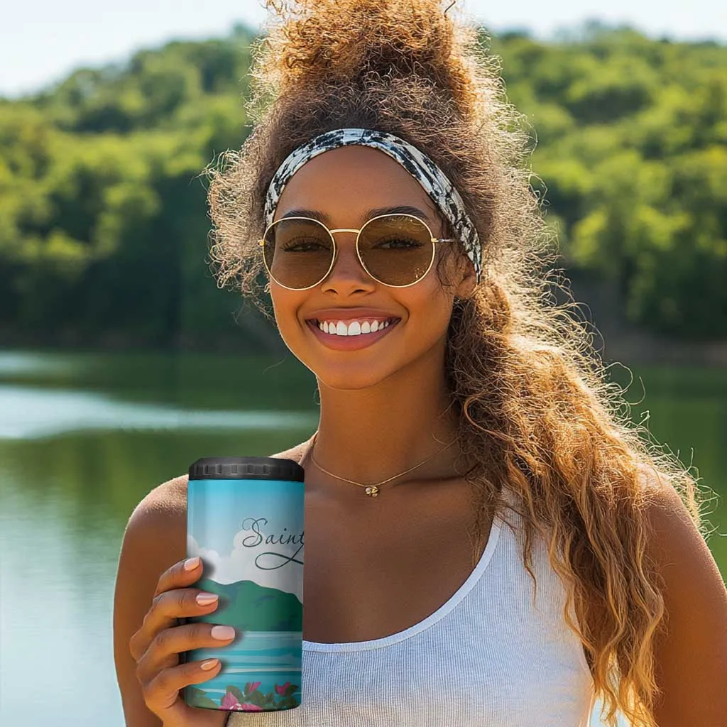 Afro-Saint Lucians 4 in 1 Can Cooler Tumbler Pitons Landscape LT7