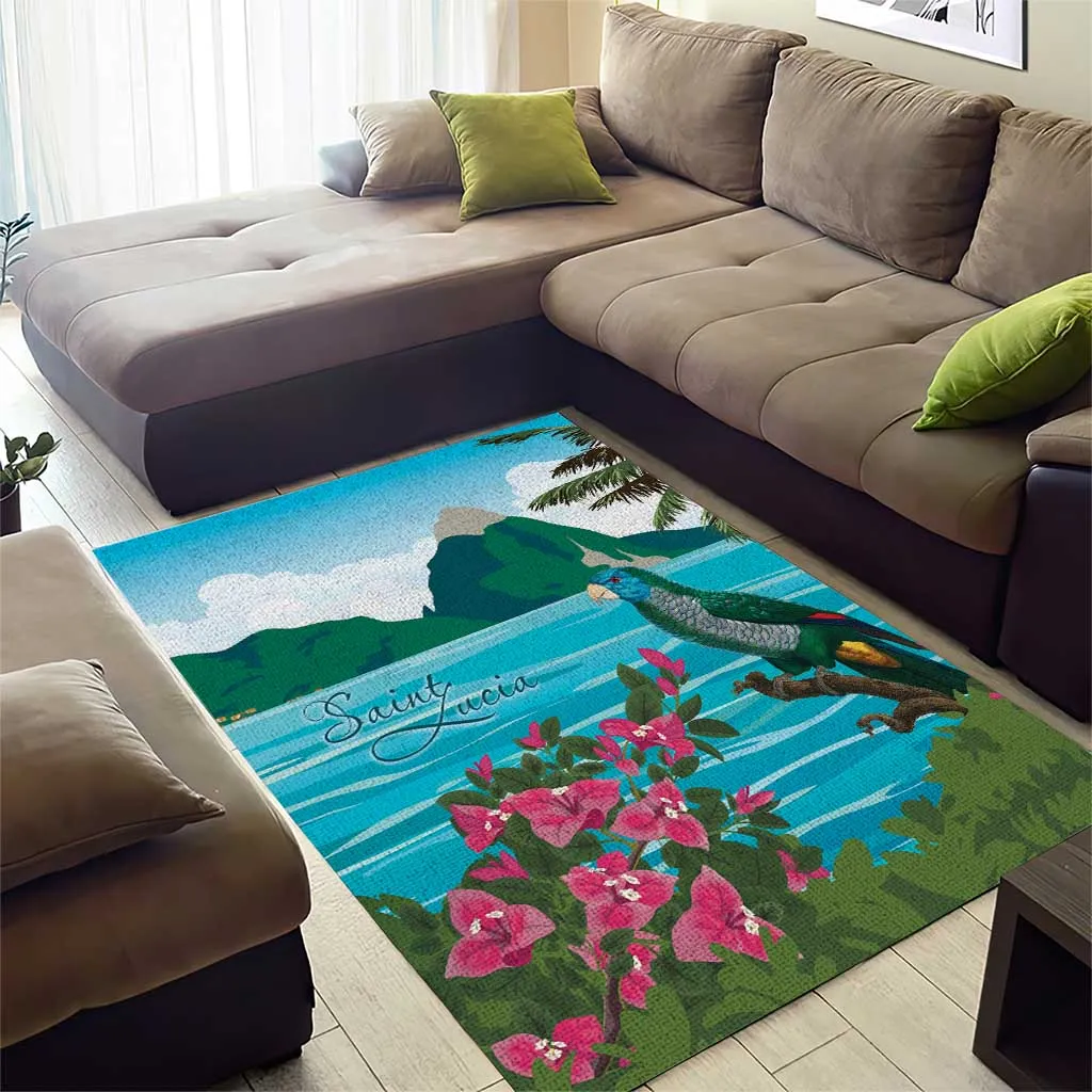 Afro-Saint Lucians Area Rug Pitons Landscape LT7