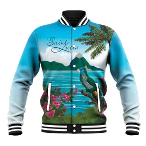 Afro-Saint Lucians Baseball Jacket Pitons Landscape LT7