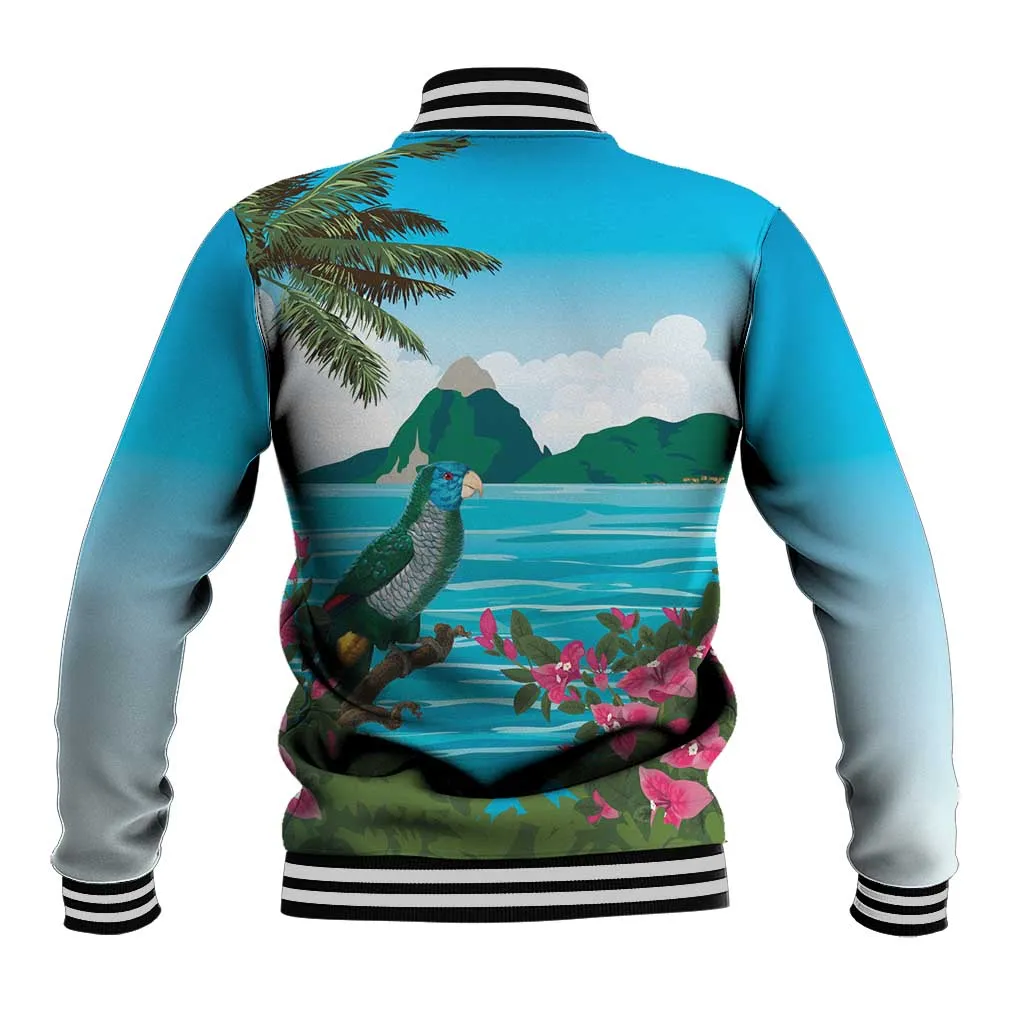 Afro-Saint Lucians Baseball Jacket Pitons Landscape LT7
