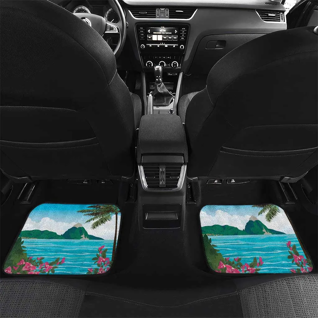 Afro-Saint Lucians Car Mats Pitons Landscape LT7
