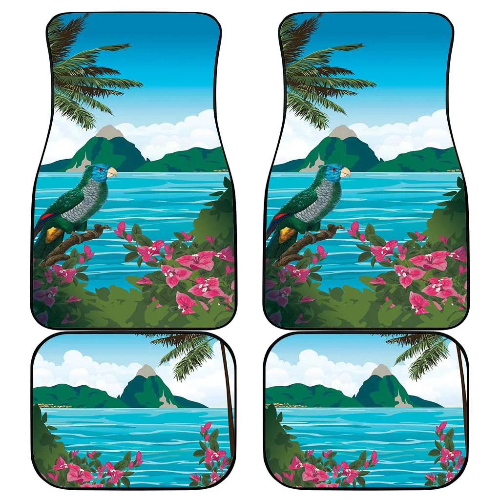 Afro-Saint Lucians Car Mats Pitons Landscape LT7