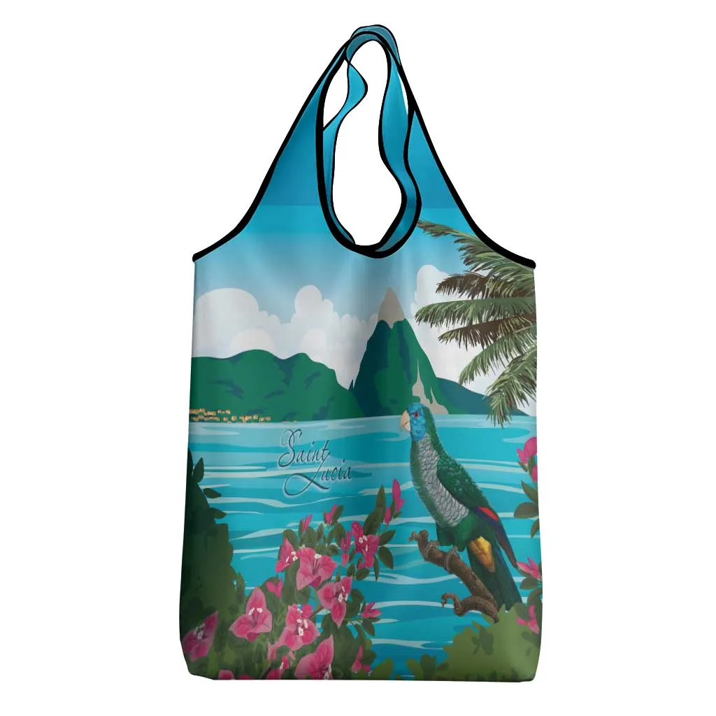 Afro-Saint Lucians Grocery Bag Pitons Landscape LT7