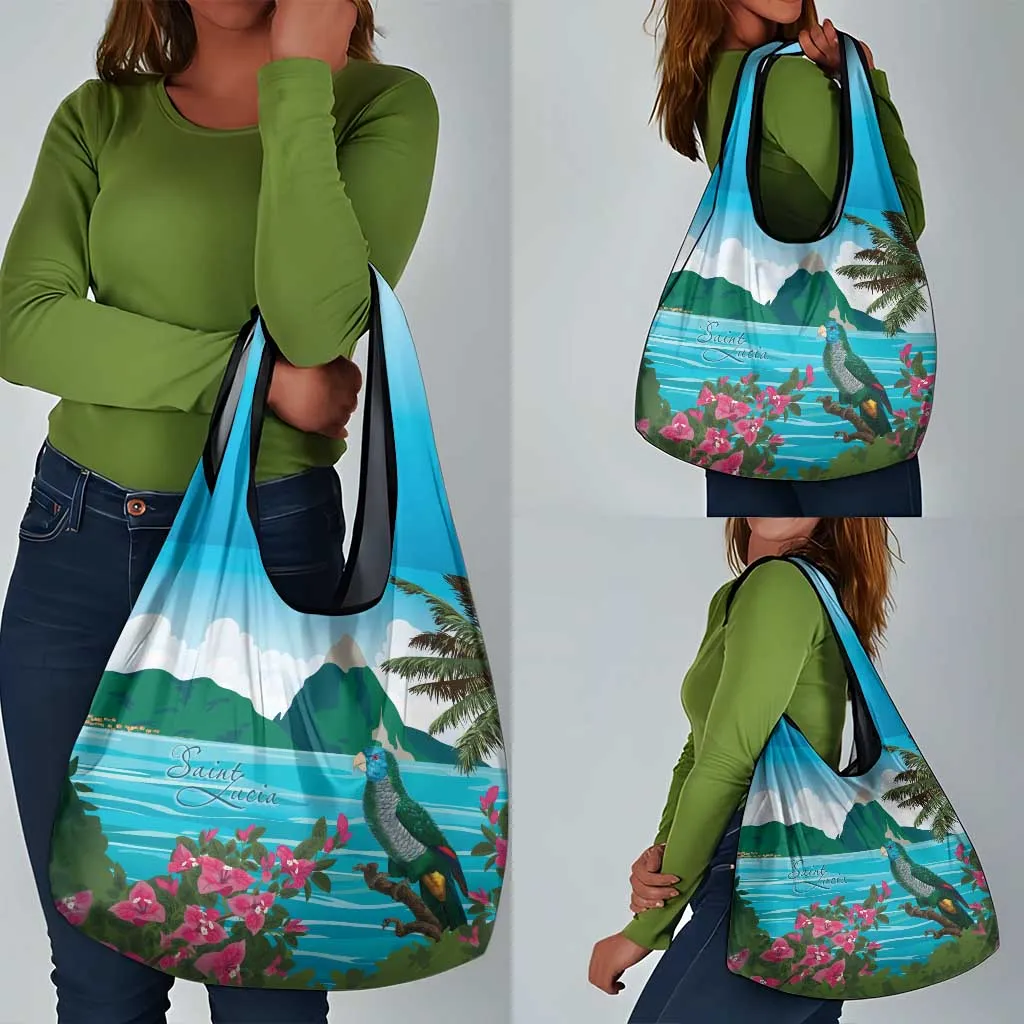 Afro-Saint Lucians Grocery Bag Pitons Landscape LT7