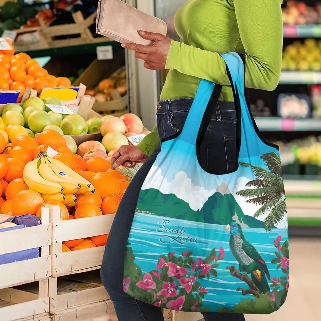 Afro-Saint Lucians Grocery Bag Pitons Landscape LT7