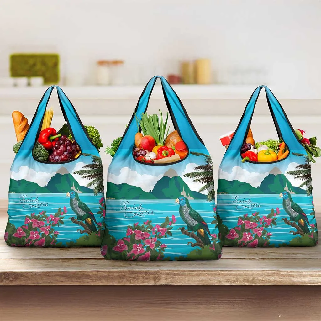 Afro-Saint Lucians Grocery Bag Pitons Landscape LT7