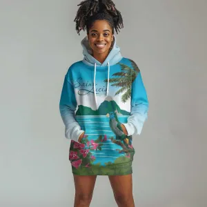 Afro-Saint Lucians Hoodie Dress Pitons Landscape LT7