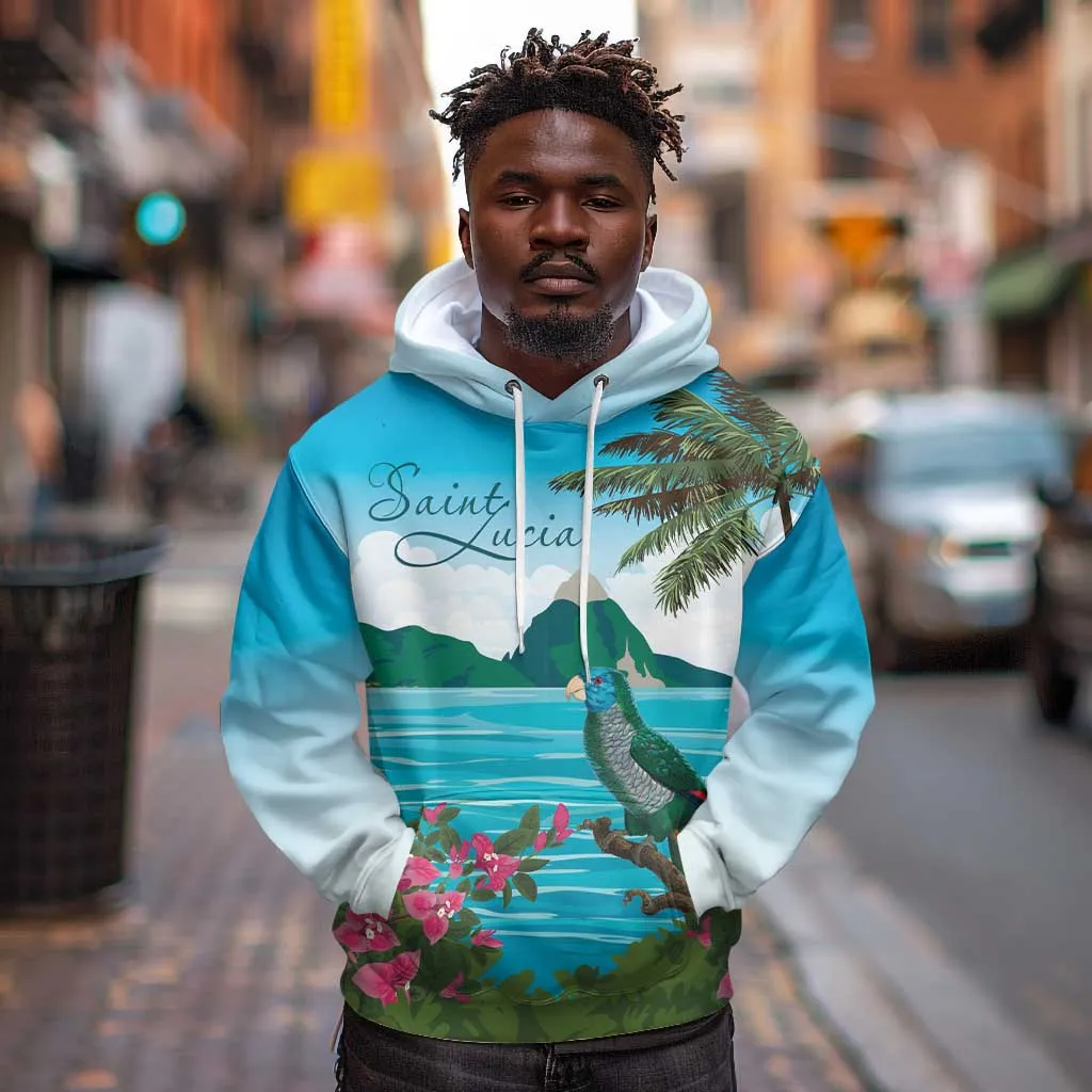 Afro-Saint Lucians Hoodie Pitons Landscape LT7