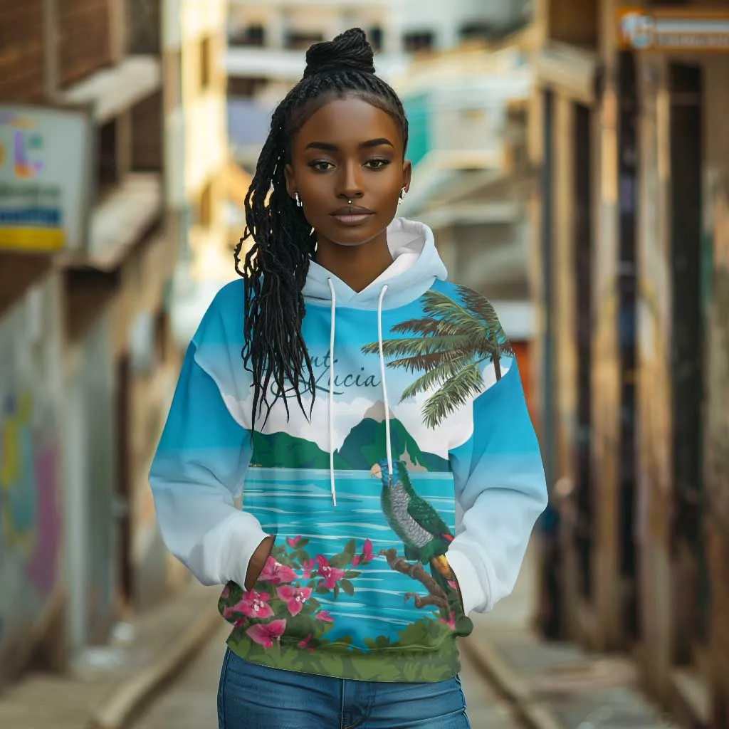 Afro-Saint Lucians Hoodie Pitons Landscape LT7