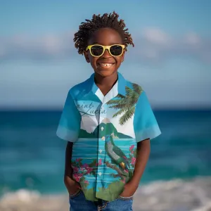 Afro-Saint Lucians Kid Hawaiian Shirt Pitons Landscape LT7