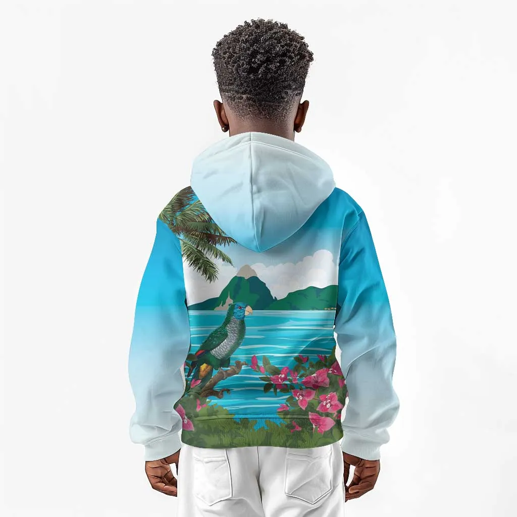 Afro-Saint Lucians Kid Hoodie Pitons Landscape LT7
