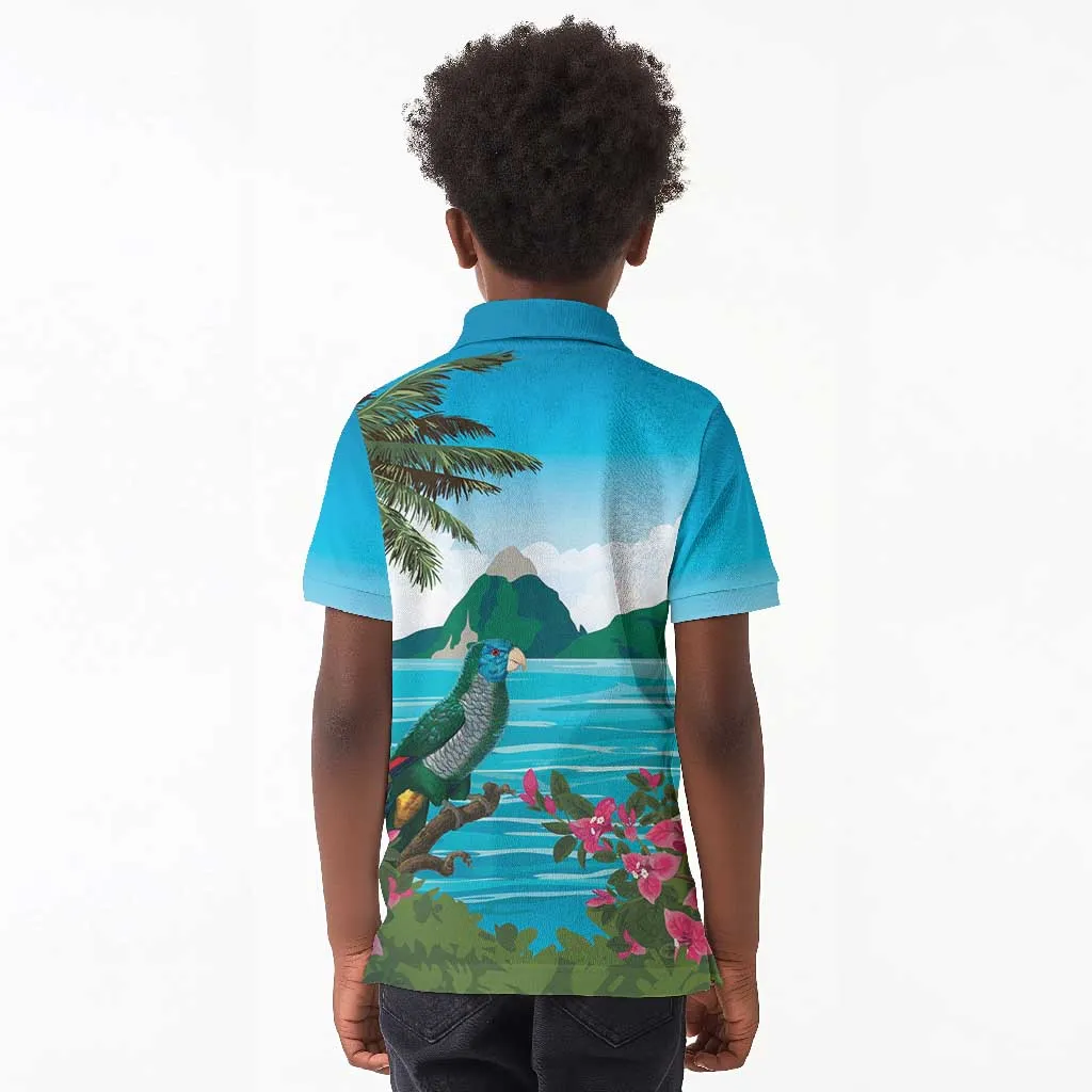 Afro-Saint Lucians Kid Polo Shirt Pitons Landscape LT7