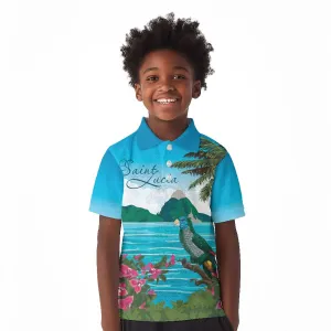 Afro-Saint Lucians Kid Polo Shirt Pitons Landscape LT7