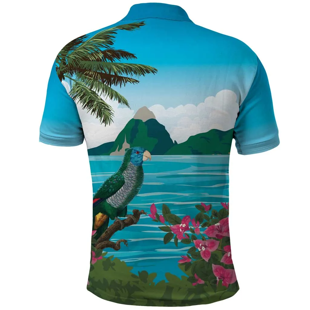 Afro-Saint Lucians Polo Shirt Pitons Landscape LT7