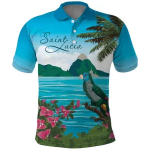 Afro-Saint Lucians Polo Shirt Pitons Landscape LT7