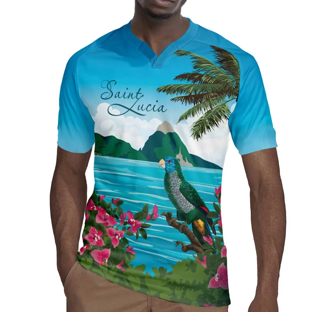 Afro-Saint Lucians Rugby Jersey Pitons Landscape LT7