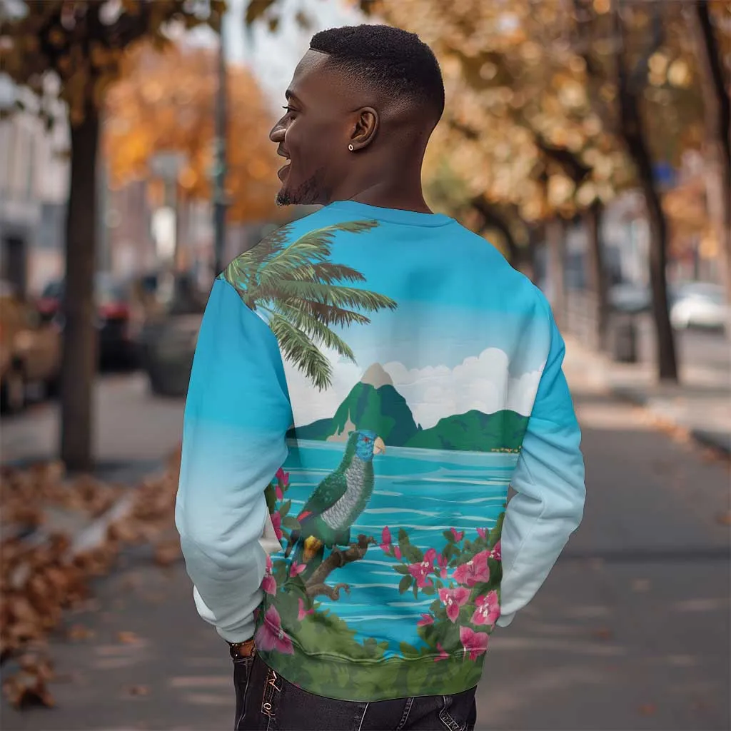 Afro-Saint Lucians Sweatshirt Pitons Landscape LT7