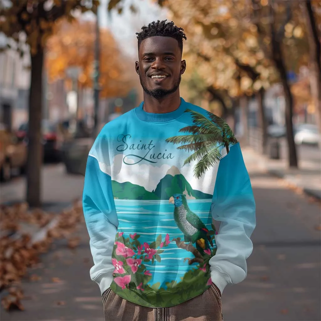 Afro-Saint Lucians Sweatshirt Pitons Landscape LT7