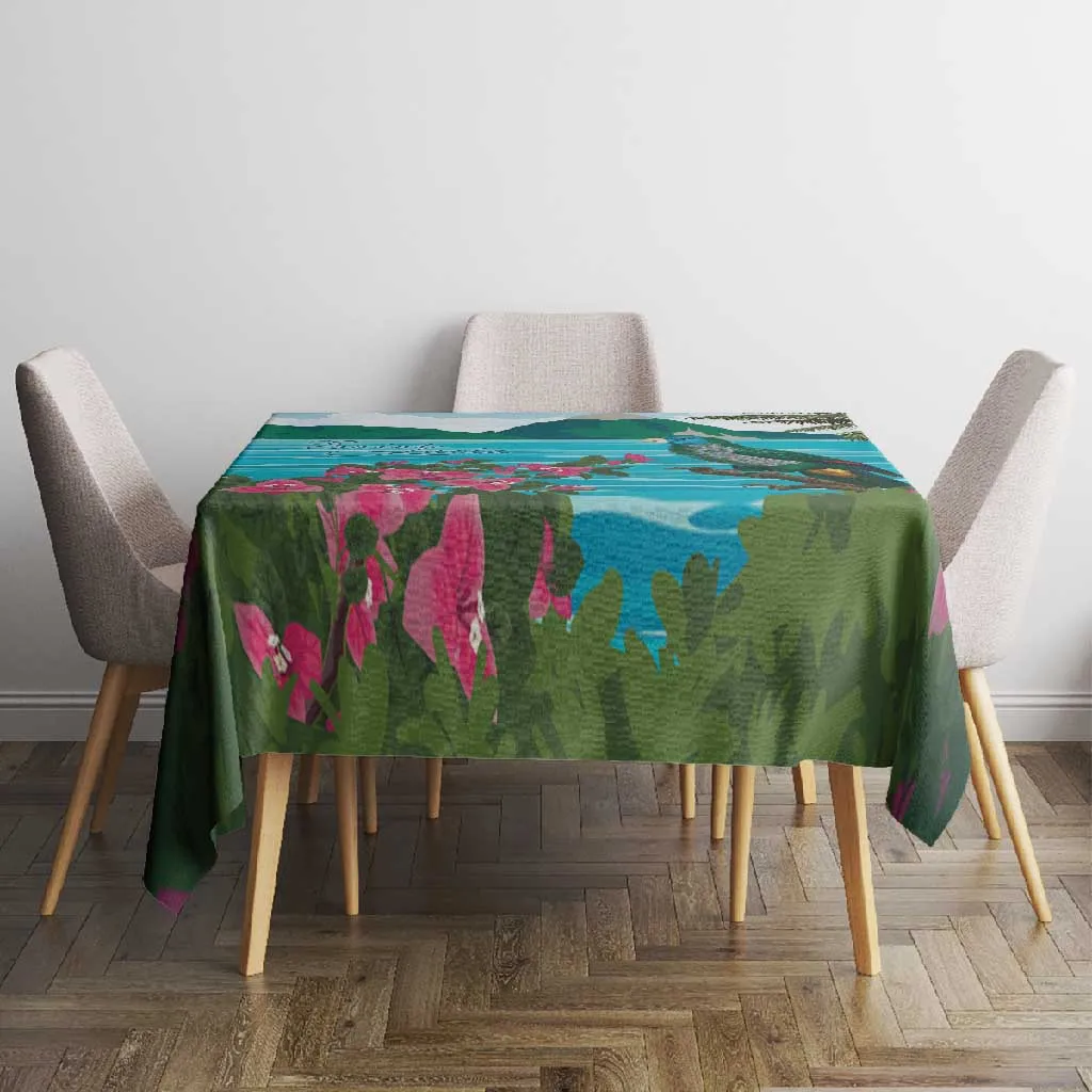 Afro-Saint Lucians Tablecloth Pitons Landscape LT7