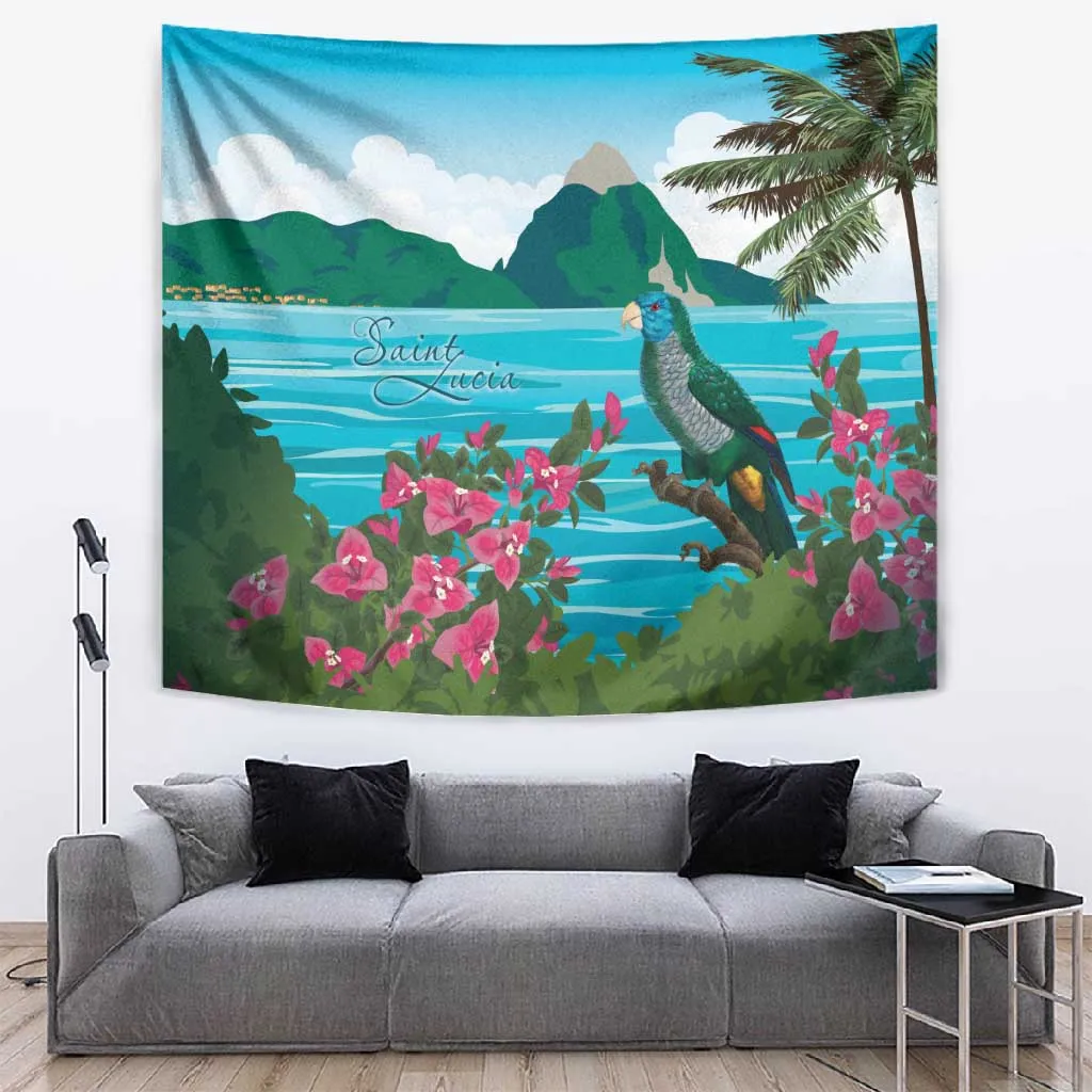 Afro-Saint Lucians Tapestry Pitons Landscape LT7