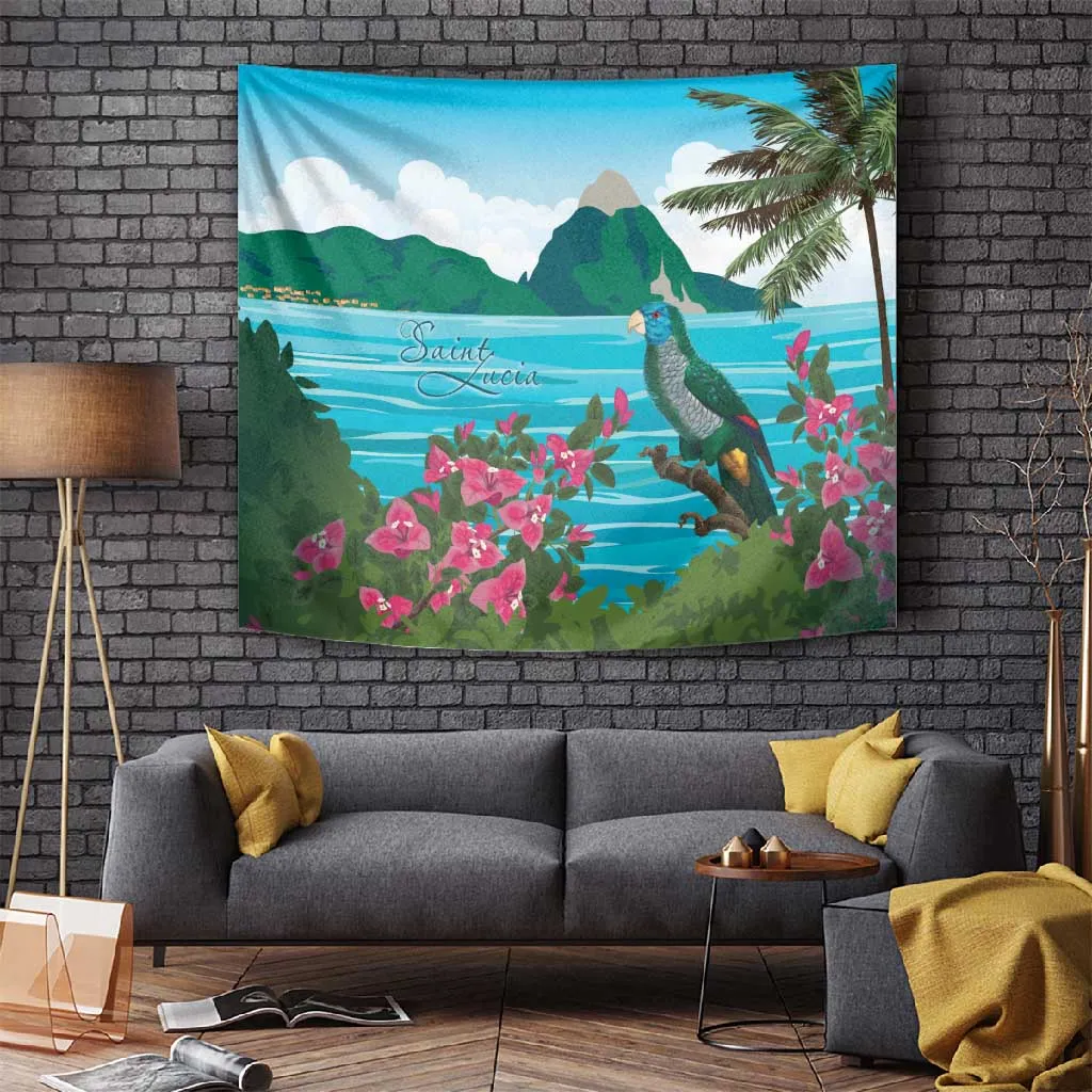 Afro-Saint Lucians Tapestry Pitons Landscape LT7