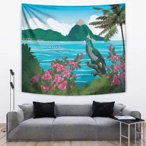 Afro-Saint Lucians Tapestry Pitons Landscape LT7