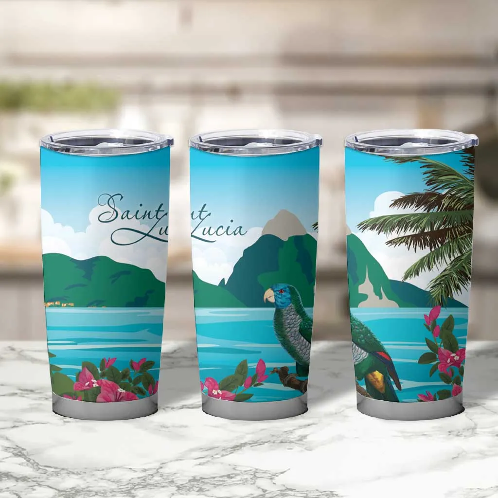 Afro-Saint Lucians Tumbler Cup Pitons Landscape LT7