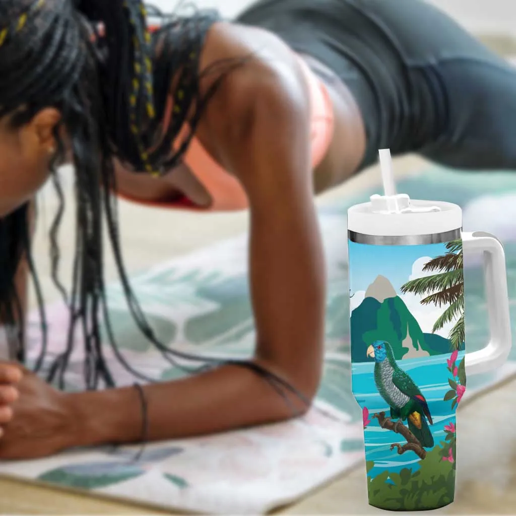 Afro-Saint Lucians Tumbler With Handle Pitons Landscape LT7