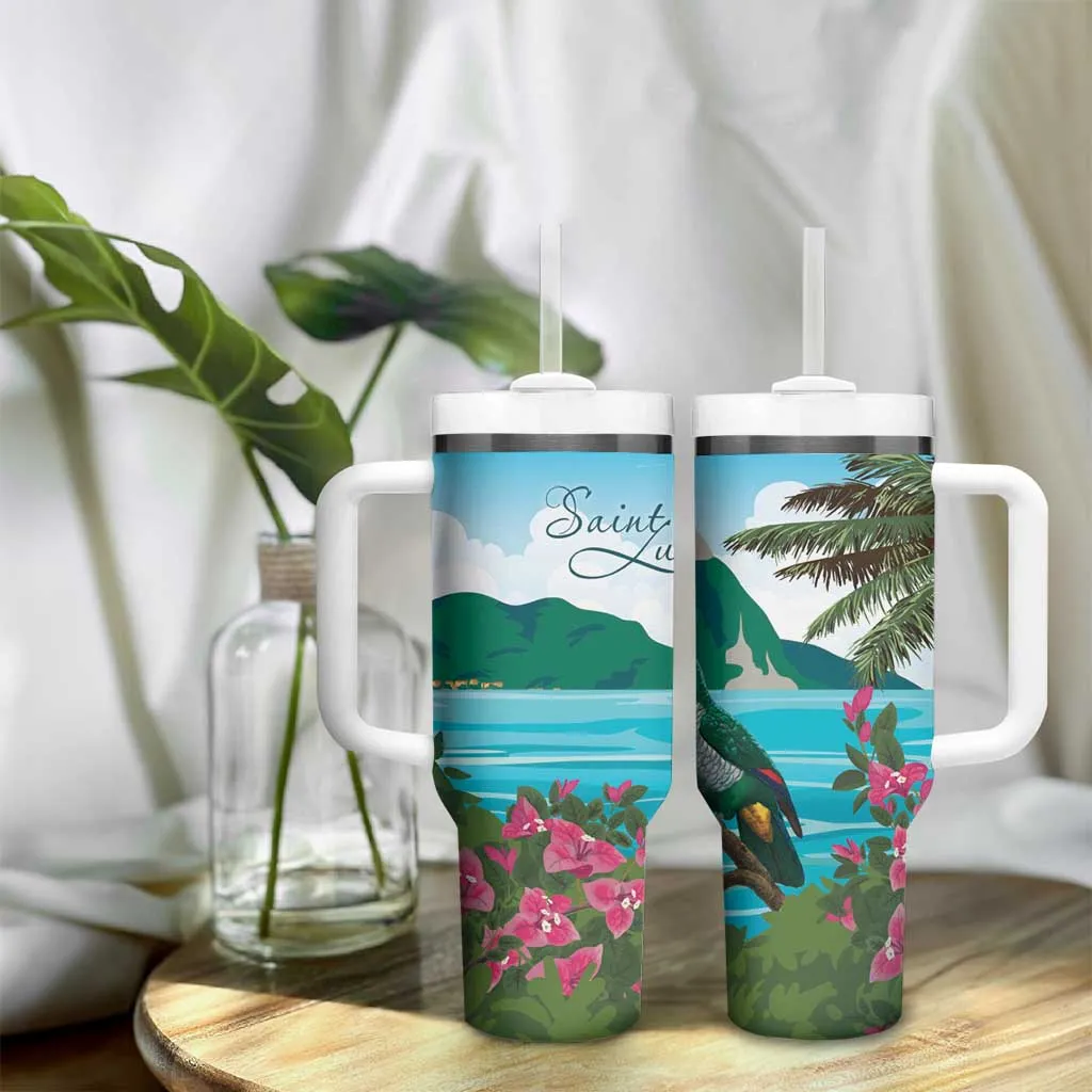 Afro-Saint Lucians Tumbler With Handle Pitons Landscape LT7