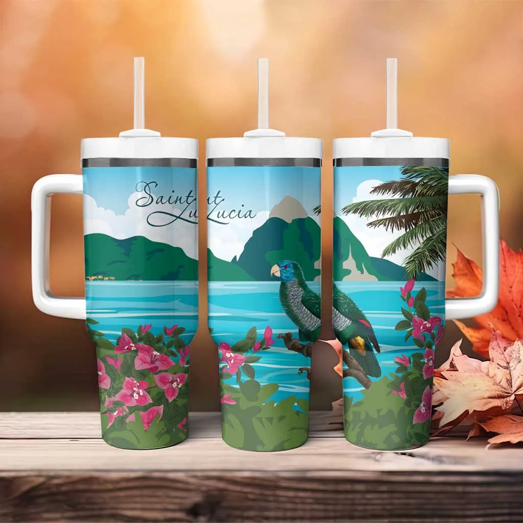Afro-Saint Lucians Tumbler With Handle Pitons Landscape LT7