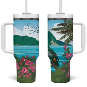 Afro-Saint Lucians Tumbler With Handle Pitons Landscape LT7