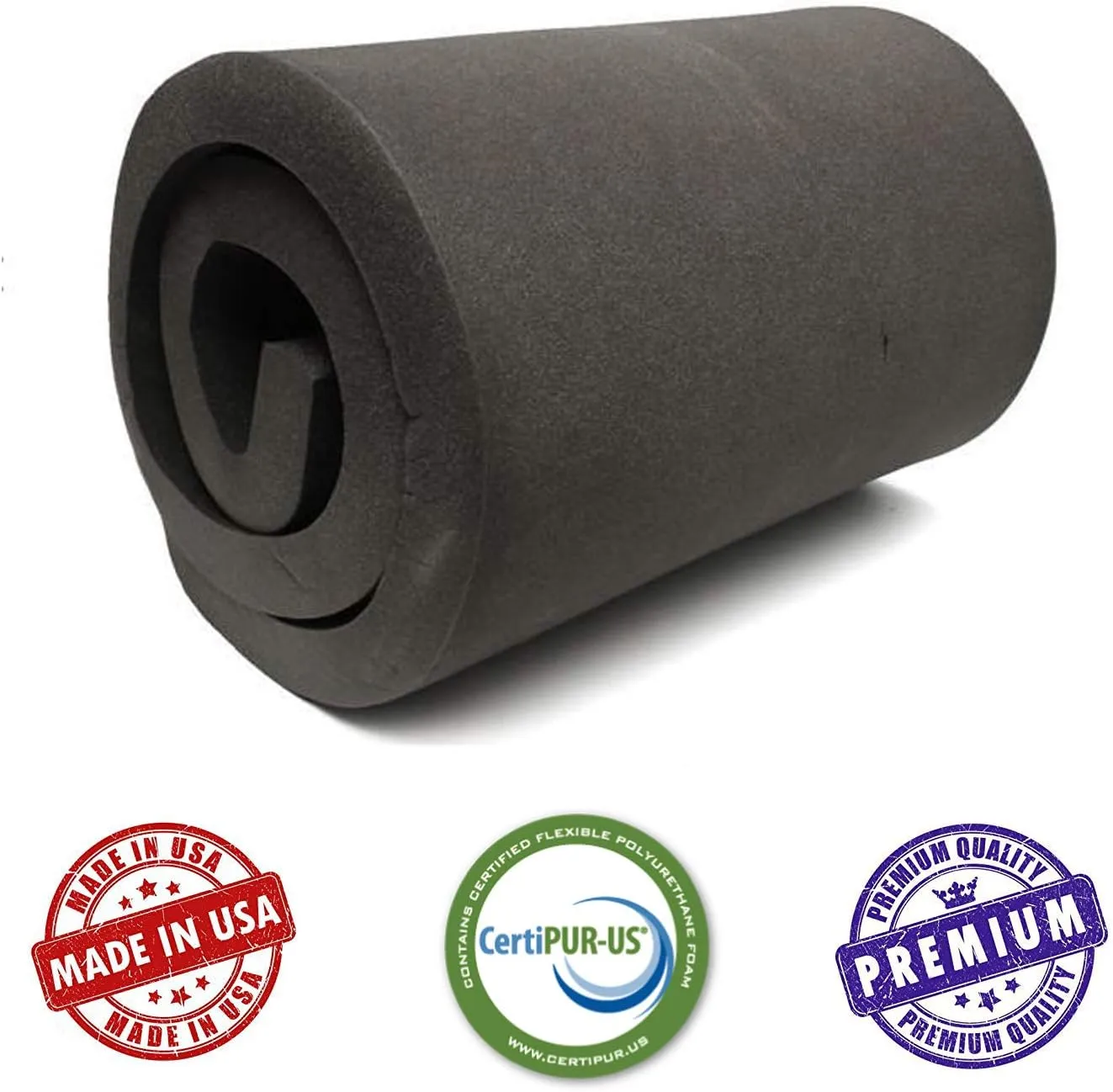 AKTRADING CO. 2" H X 24" W X 72" L CertiPUR-US Certified Rubber Foam Sheet Cushion (Seat Replacement, Upholstery Sheet, Foam Padding, Acoustic Foam Sheet)