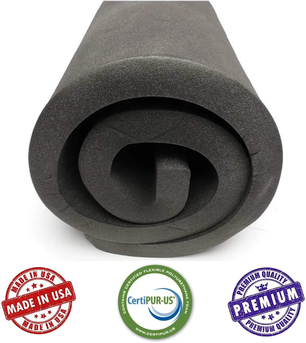 AKTRADING CO. 2" H X 24" W X 72" L CertiPUR-US Certified Rubber Foam Sheet Cushion (Seat Replacement, Upholstery Sheet, Foam Padding, Acoustic Foam Sheet)