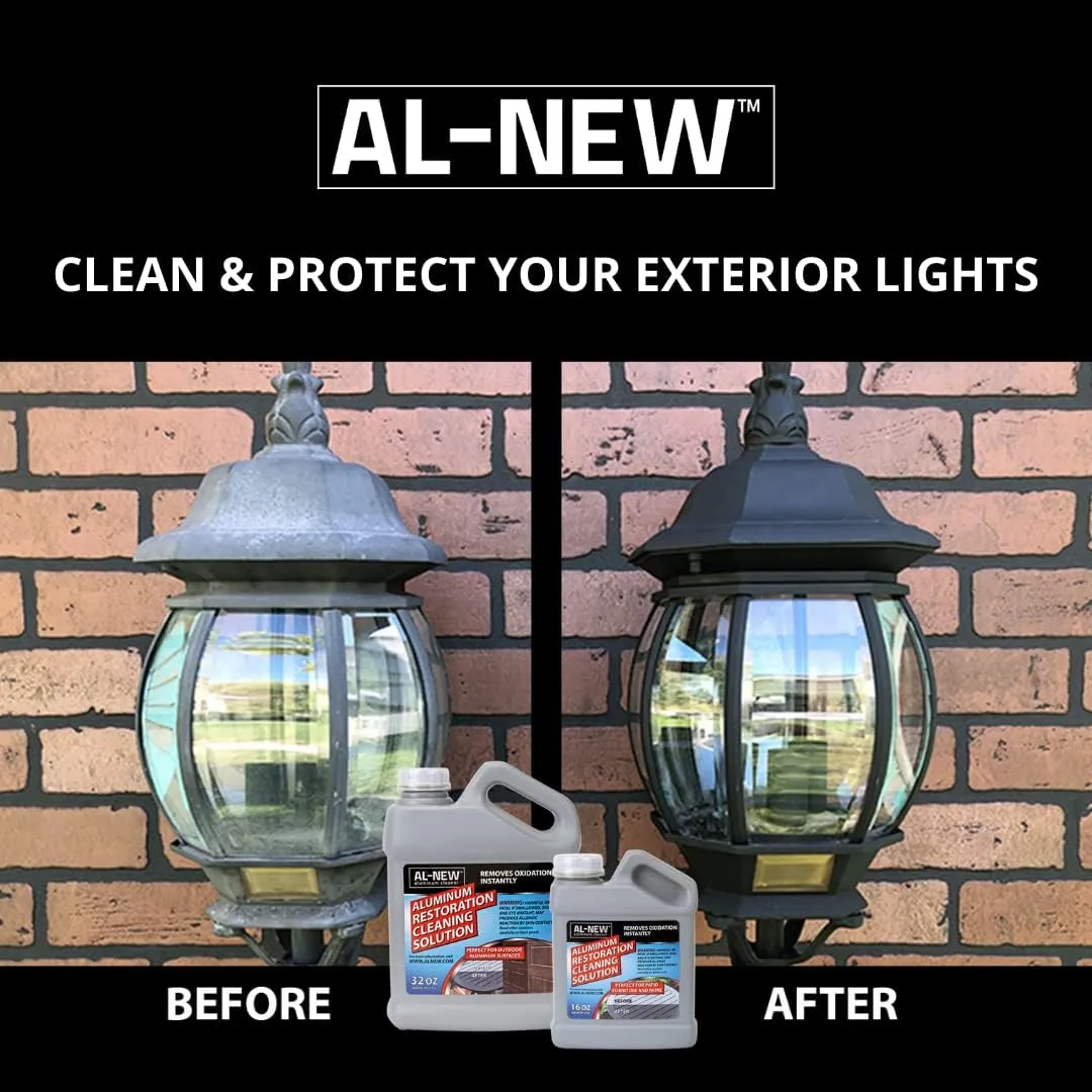 AL-NEW Aluminum Restoration Cleaning Solution Kit | Clean & Restore Patio Furniture, Stainless Steel, & Other Household Metal Surfaces (16 oz. Kit)