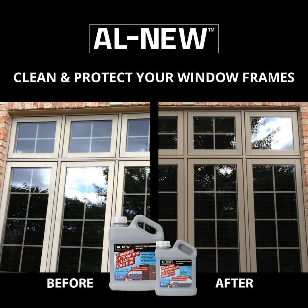AL-NEW Aluminum Restoration Cleaning Solution Kit | Clean & Restore Patio Furniture, Stainless Steel, & Other Household Metal Surfaces (16 oz. Kit)