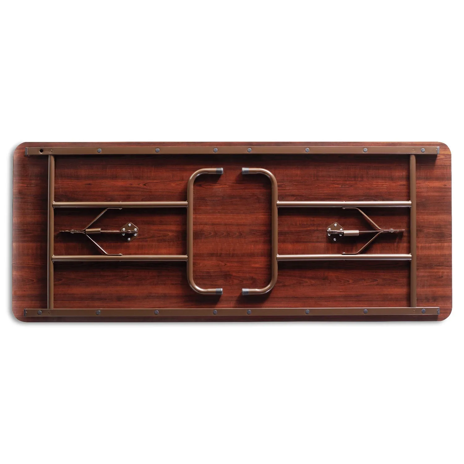 Alera® Wood Folding Table, Rectangular, 71.88w X 29.88d X 29.13h, Mahogany