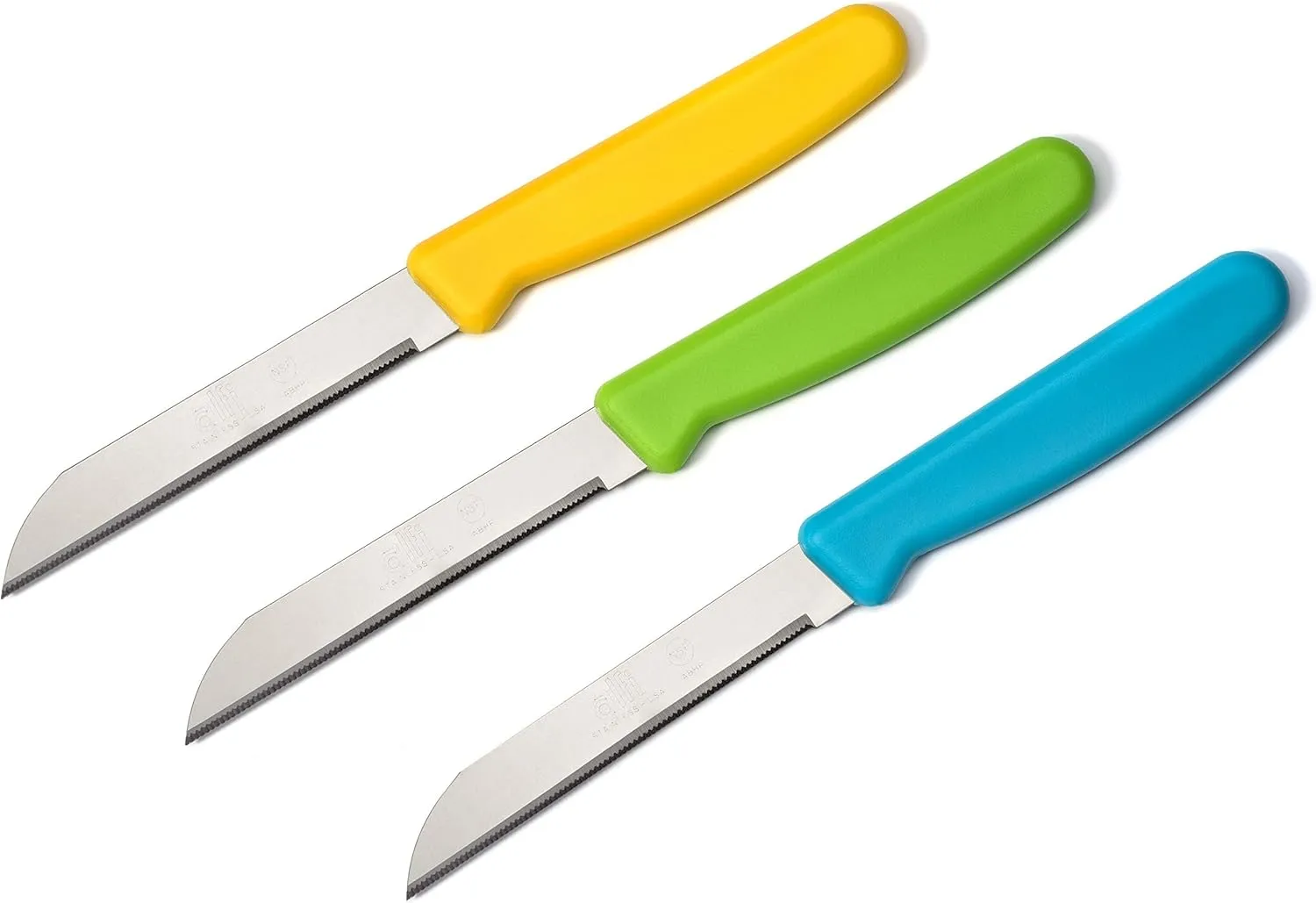 Alfi All-Purpose Knives Aerospace Precision Pointed Tip - Home And Kitchen Supplies - Serrated Steak Knives Set | Made in USA (Multicolor)