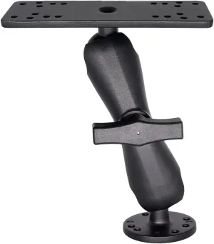 Aluminum Fish Finder Mount with 1.5" / C Size Ball, Medium Arm Marine Electronic/Depth Finder Mount for Boat, High Salt Water Resistant, Compatible with Garmin, Lowrance and More